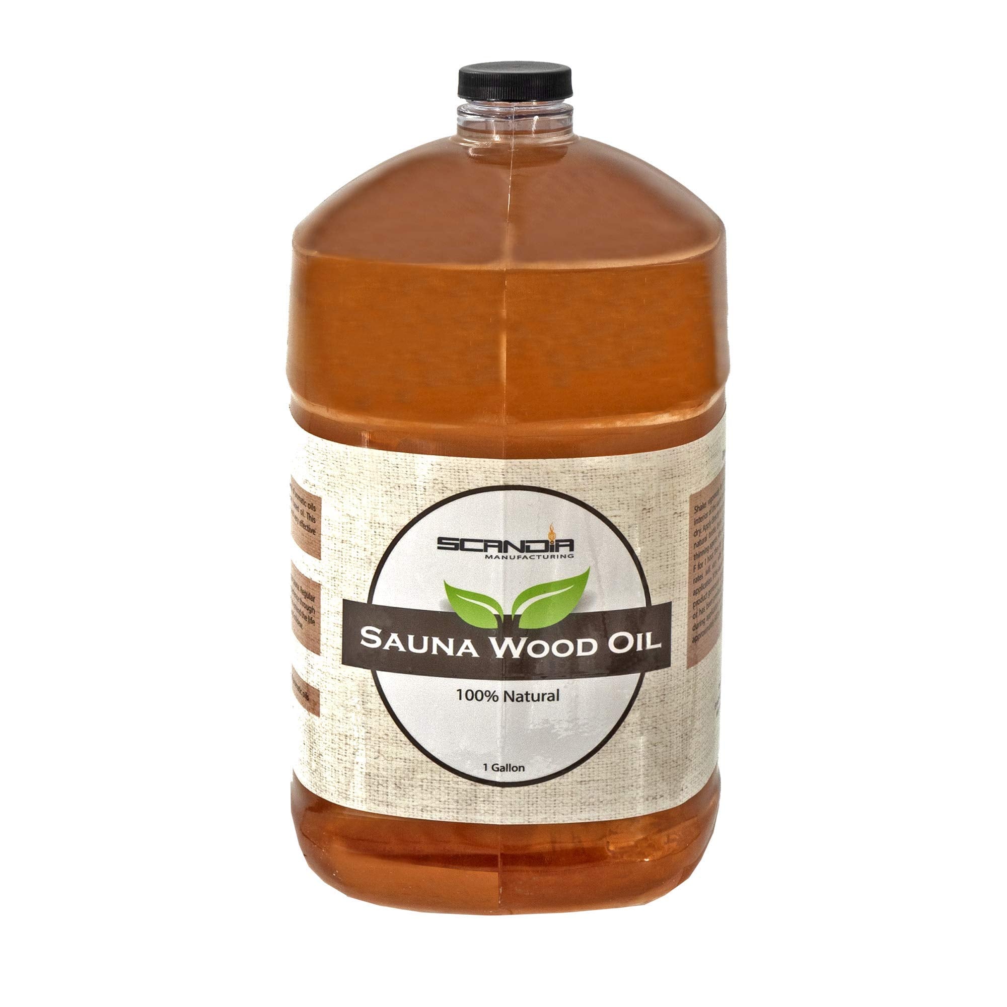 Scandia gallon container showing label and cedar scent benefit