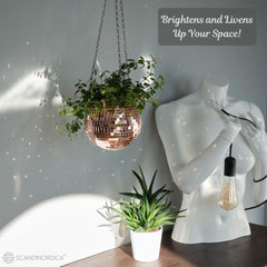 SCANDINORDICA planter suspended in macramé hanger showing bohemian hanging display option