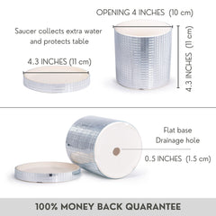SCANDINORDICA saucer and drainage hole detail protecting surfaces and aiding watering