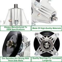 SCBHWJ spindle mounted on mower deck demonstrates correct installation and improved cut