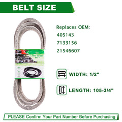 SCBHWJ replacement belt laid flat to show correct length and fitment