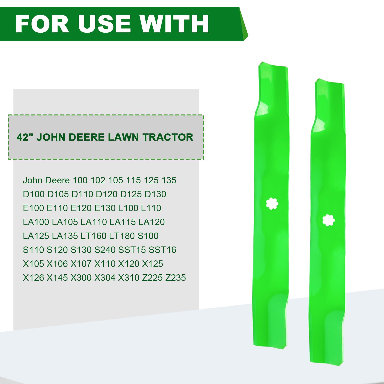 SCBHWJ blades installed on a mower deck demonstrating balanced, reduced vibration