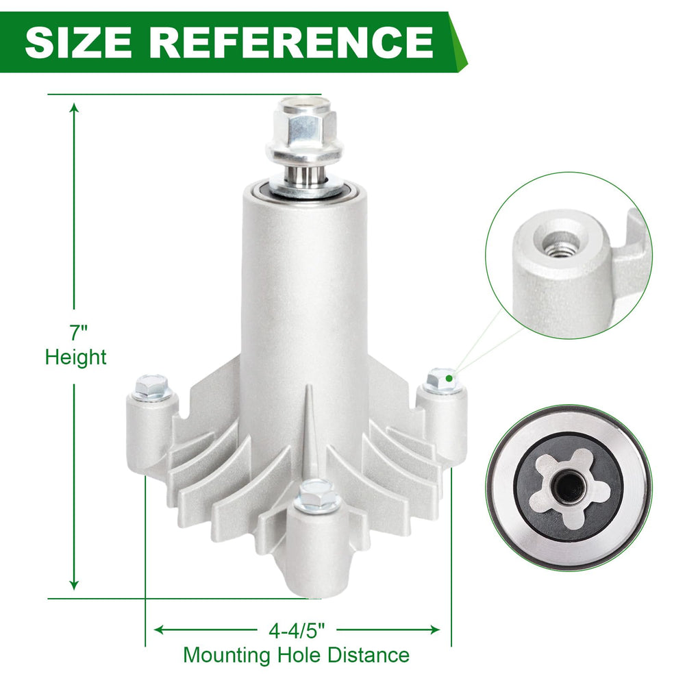 SCBHWJ close-up of spindle shaft and bearing for smooth blade rotation benefit