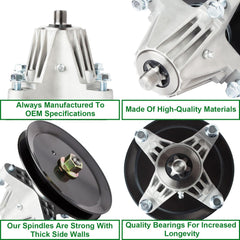 SCBHWJ spindle installed on a 46-inch mower deck, brand restoring blade stability and balance