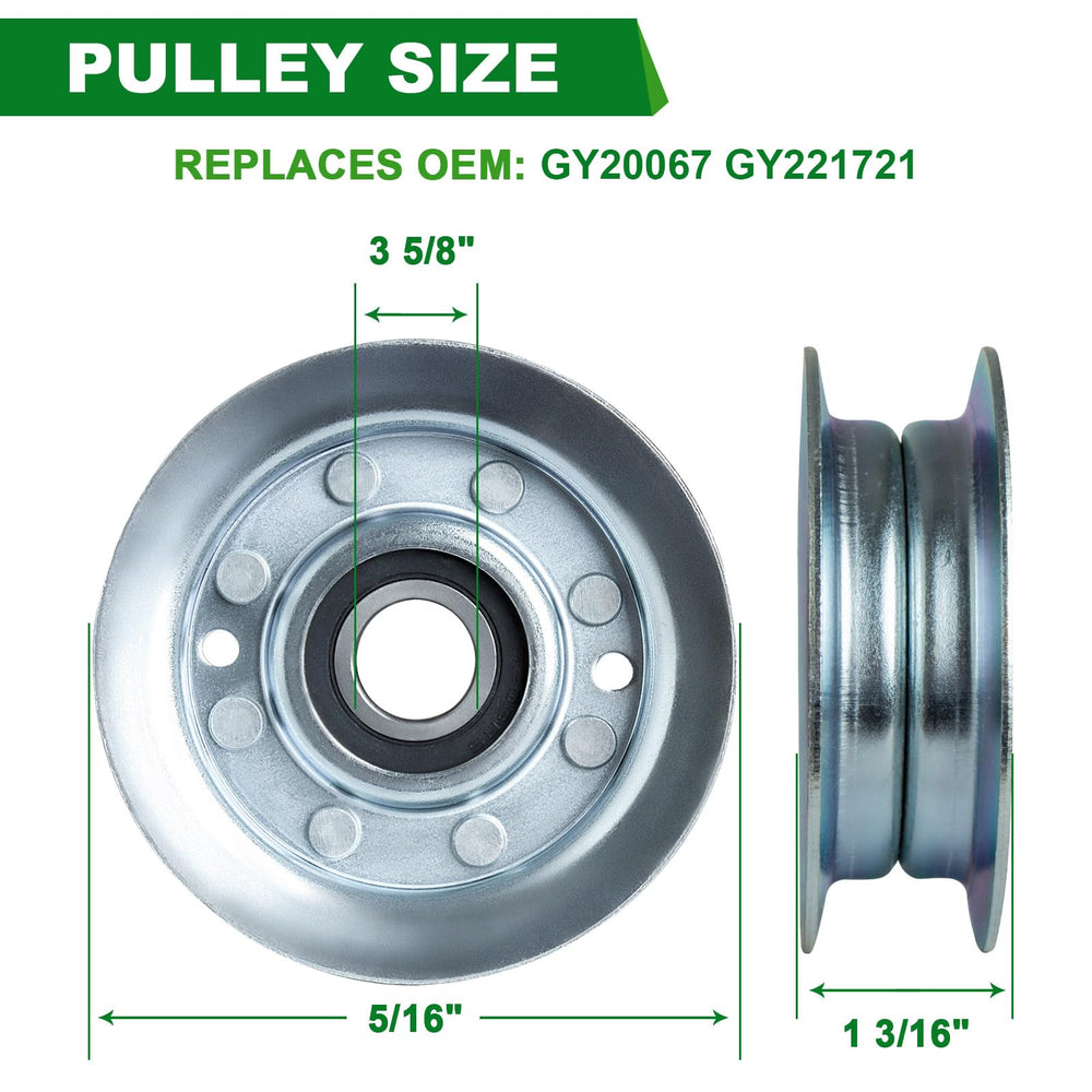SCBHWJ idler pulley angled view showing smooth bearing for consistent belt tracking