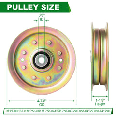 SCBHWJ idler pulley top view illustrating accurate pulley profile for correct belt tracking