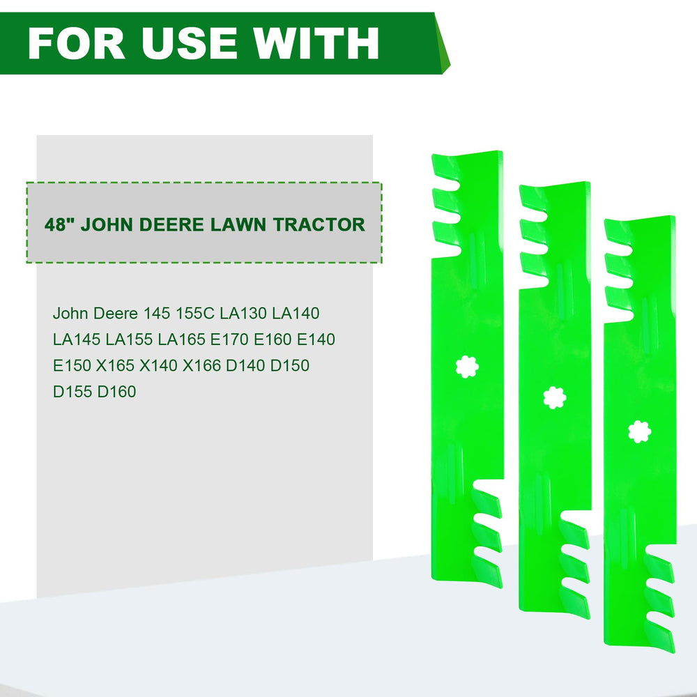 SCBHWJ blade installed on a John Deere deck showing accurate replacement