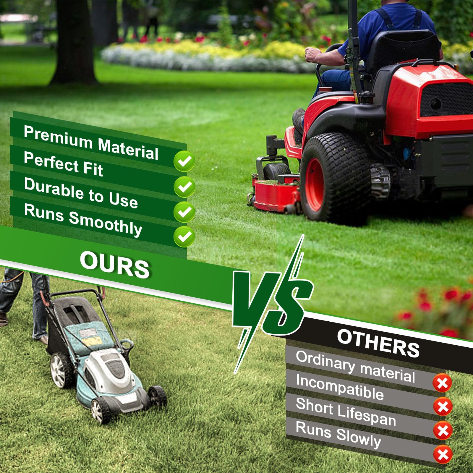 SCBHWJ lifestyle tractor mowing with kit installed for smoother, even cutting