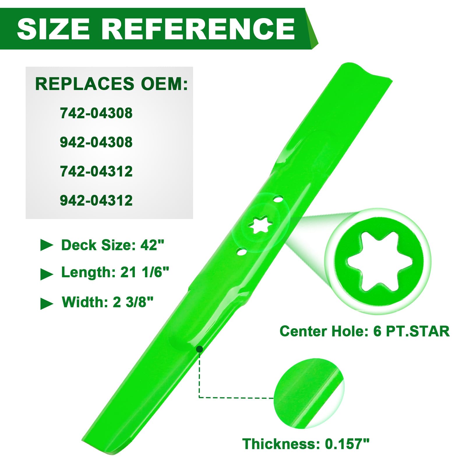 SCBHWJ mower blade profile with sharp edge for cleaner grass cuts