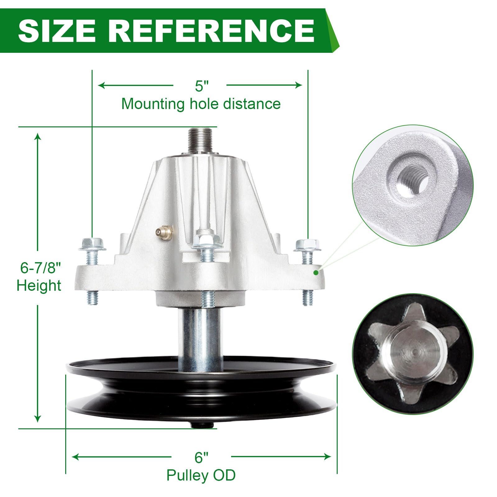 SCBHWJ close-up of spindle bearing detail highlighting smooth rotation and durability