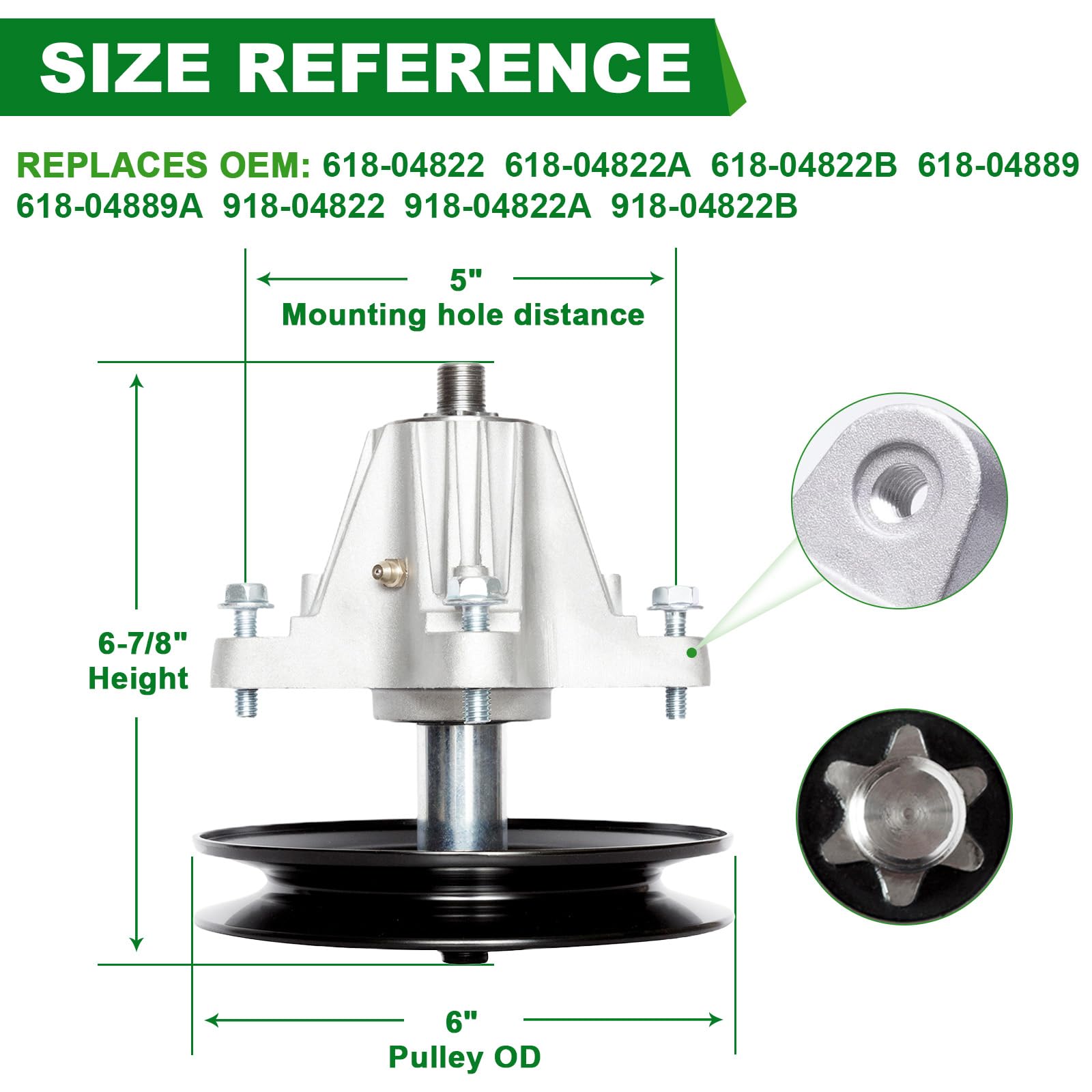 SCBHWJ spindle close-up showing bearing detail for smoother rotation