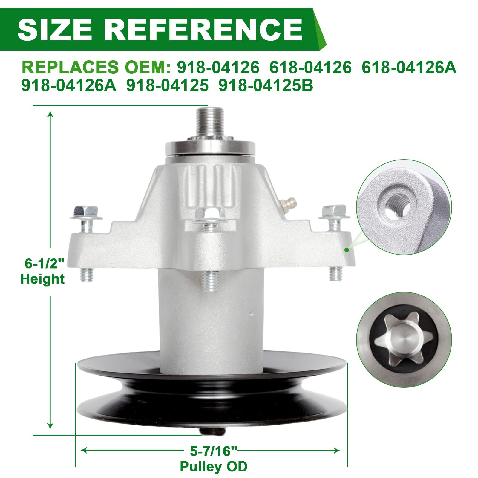 SCBHWJ spindle close-up with machined surfaces and bearings for durable rotation