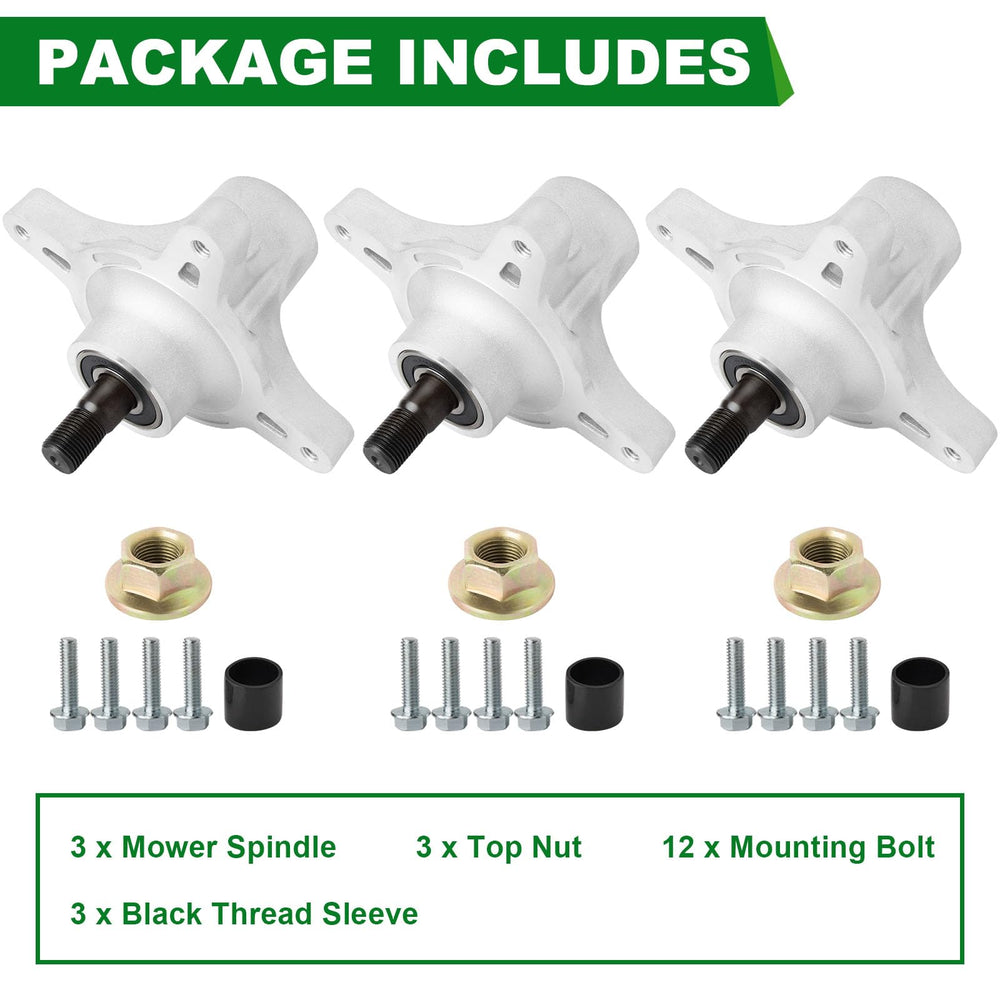 SCBHWJ three-pack boxed spindle assemblies for convenient replacement and backup