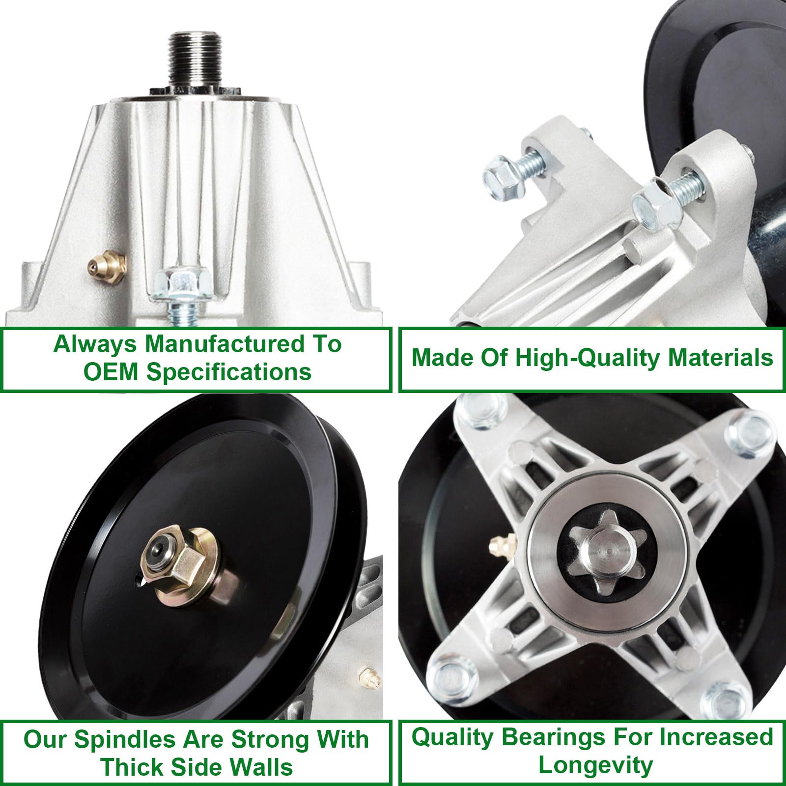 SCBHWJ spindle label and stamped part numbers for easy OEM cross-reference benefit