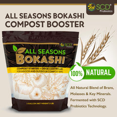 Close-up of bokashi bran texture from SCD Probiotics showing absorbent fermented wheat bran
