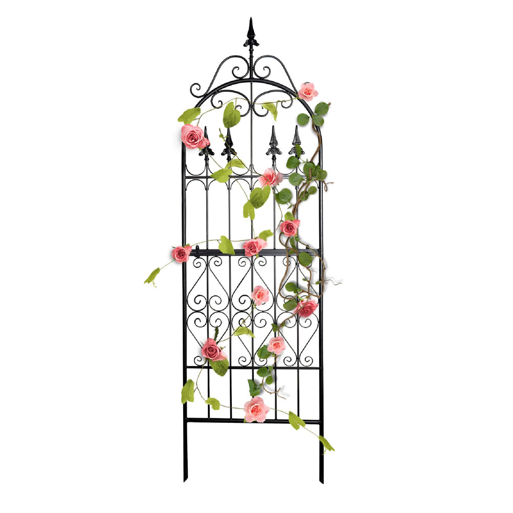 SCENDOR front view trellis showing full 70 inch height and cupid arrow design for elegant support