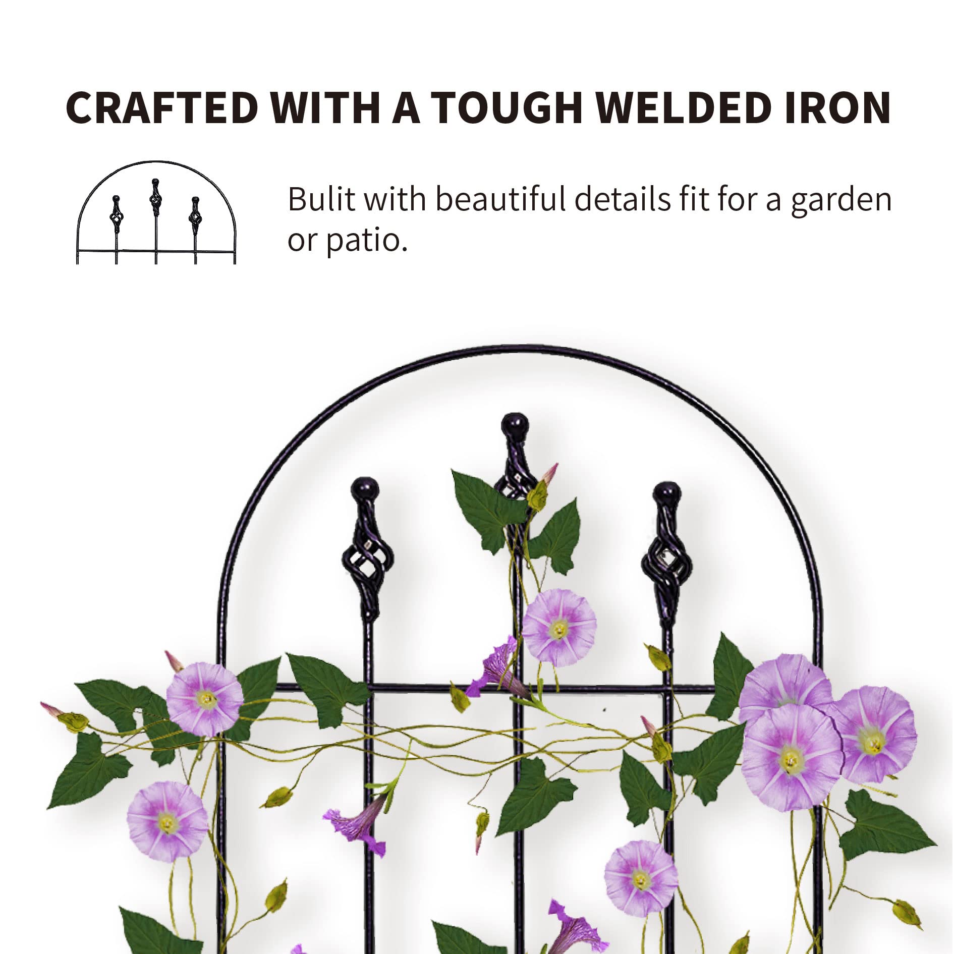 SCENDOR GARDEN close-up welded lattice showing sturdy plant support benefit