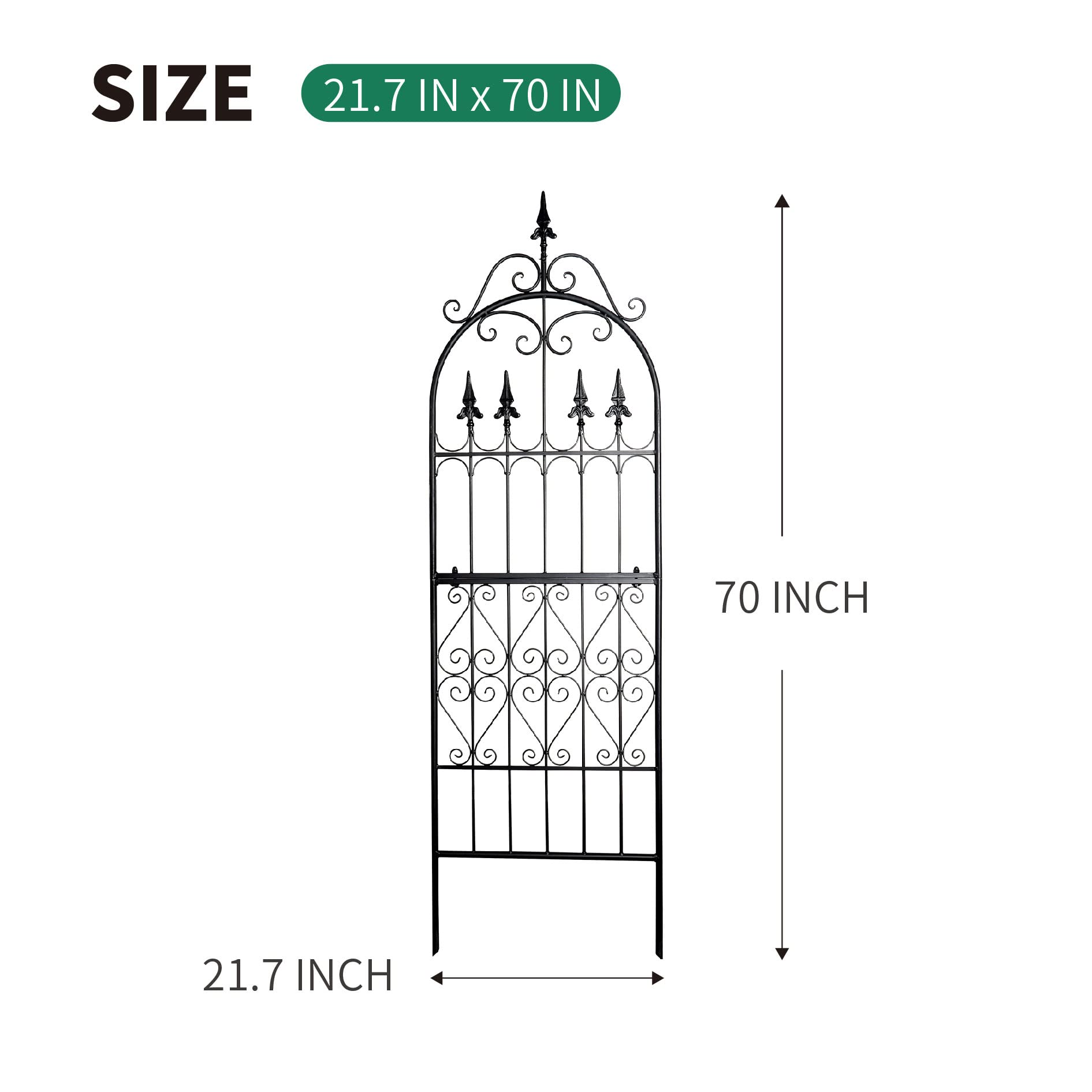 SCENDOR trellis stakes inserted into soil demonstrating 9.2 inch ground anchoring for stability