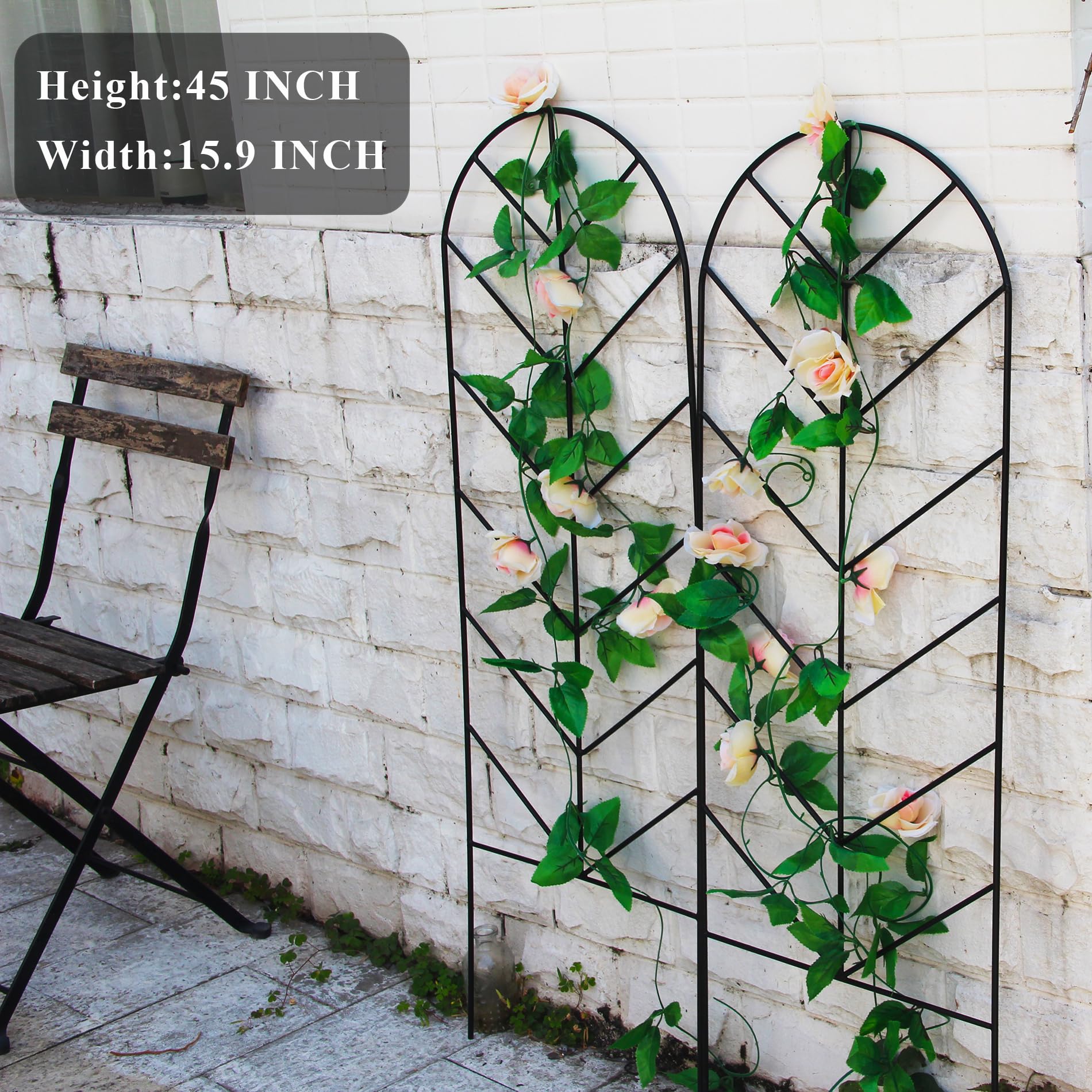 SCENDOR trellis placed in a large pot showing space-saving container support benefit