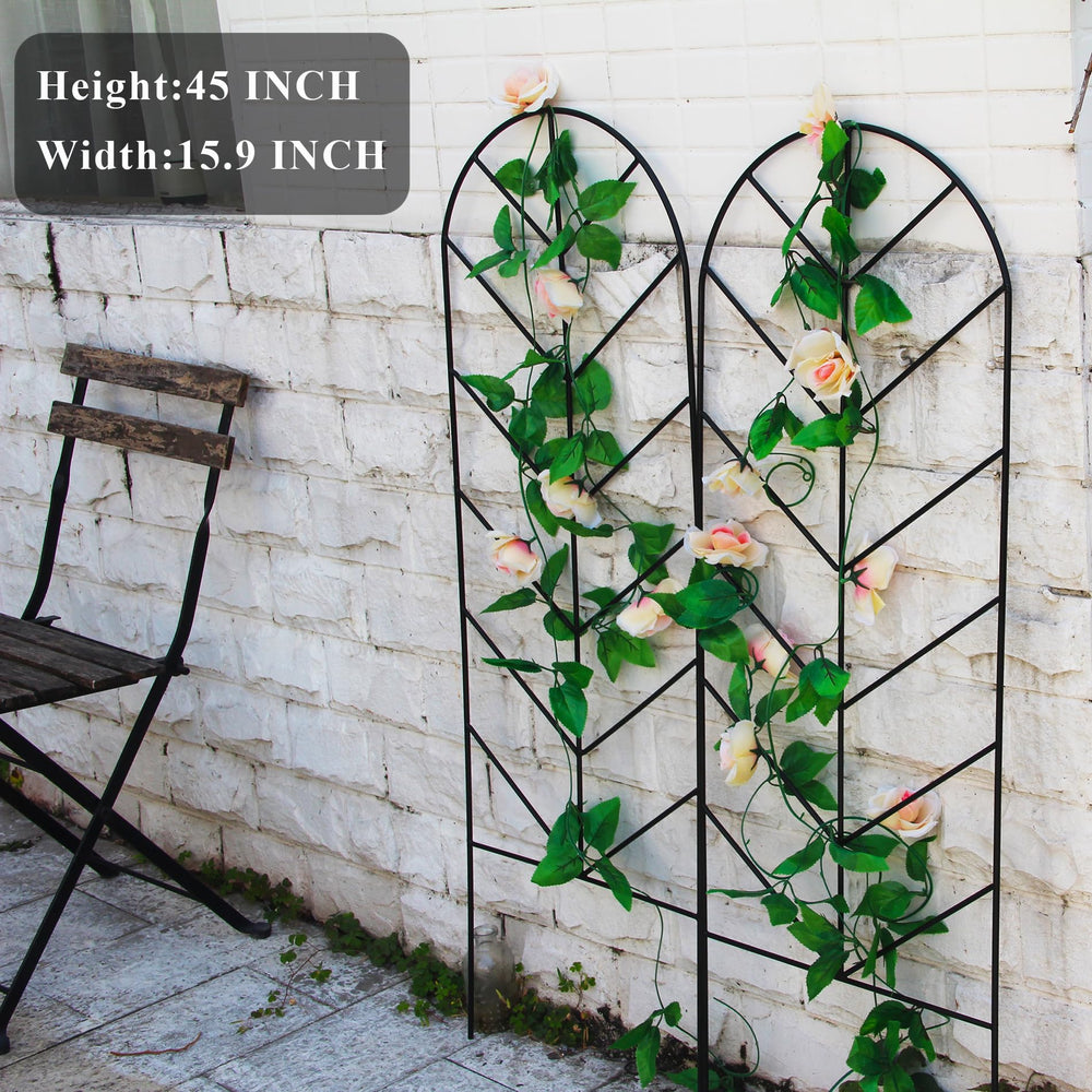 SCENDOR trellis placed in a large pot showing space-saving container support benefit