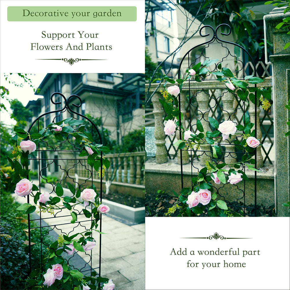 SCENDOR trellis installed in backyard showing decorative landscape enhancement benefit
