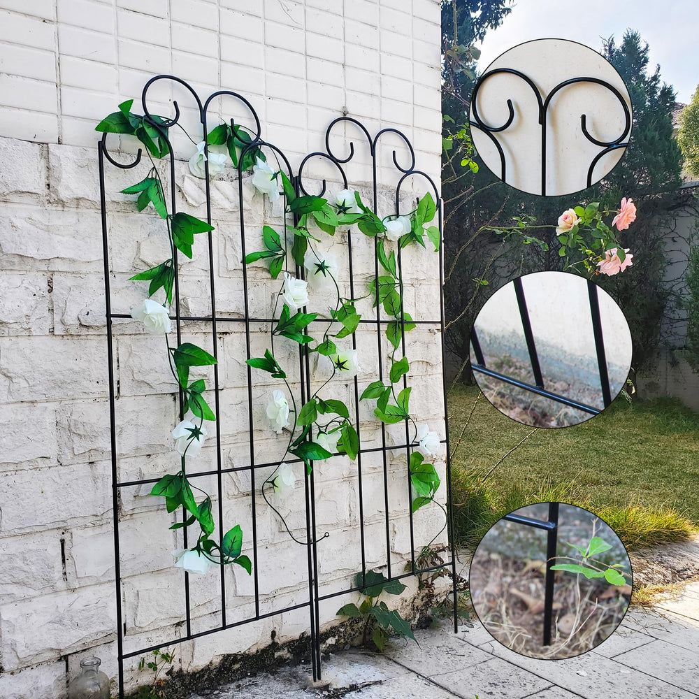 SCENDOR trellis placed in a large pot holding cucumbers upright and neat benefit