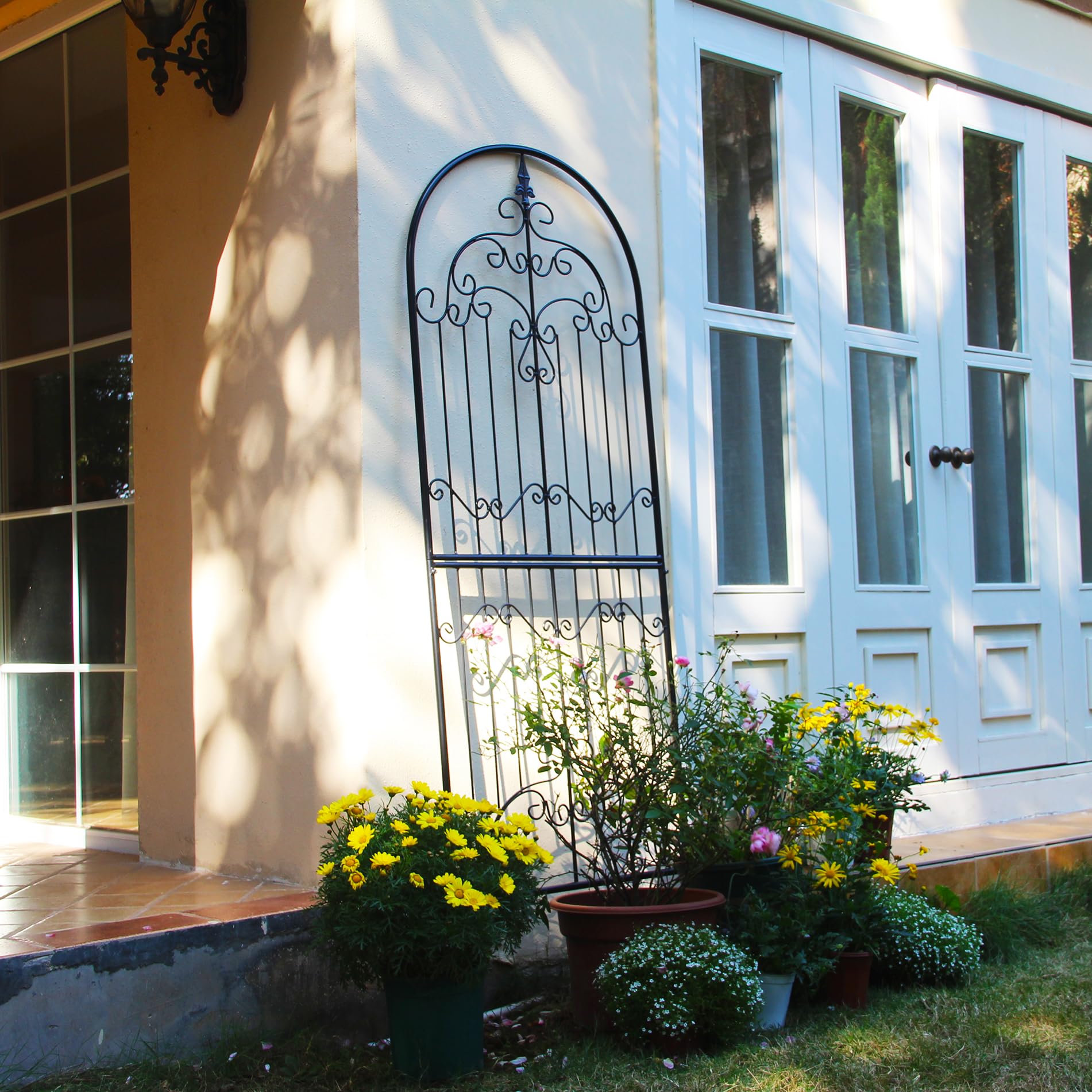 SCENDOR trellis with measuring tape showing true 70.8-inch height advantage