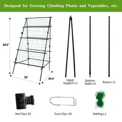 SCENDOR side A-frame profile demonstrating sturdy angle and stable base for heavy vines