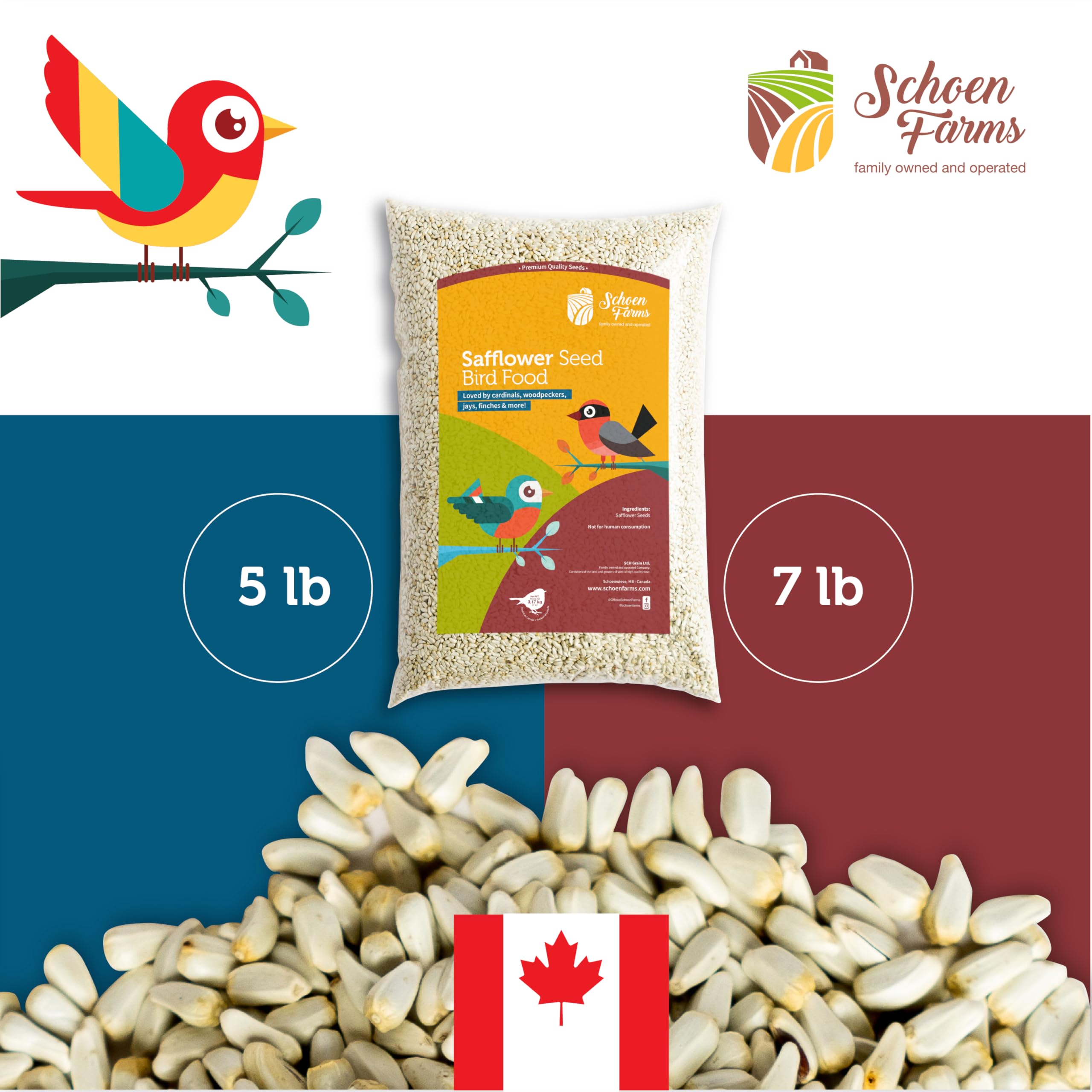 Schoen Farms pouring seed from bag demonstrating easy measuring and filling