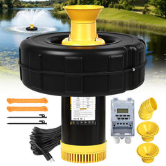 Schupethauer front view of floating fountain showing stable float and pump benefits