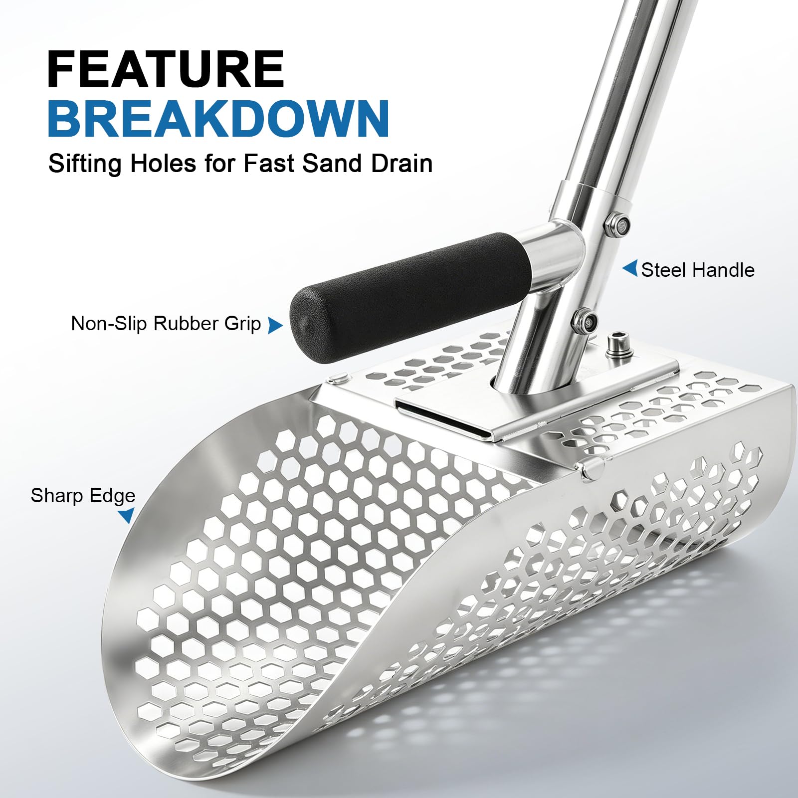 SCNKKL handle connection double screw detail ensures secure assembly and stable digging