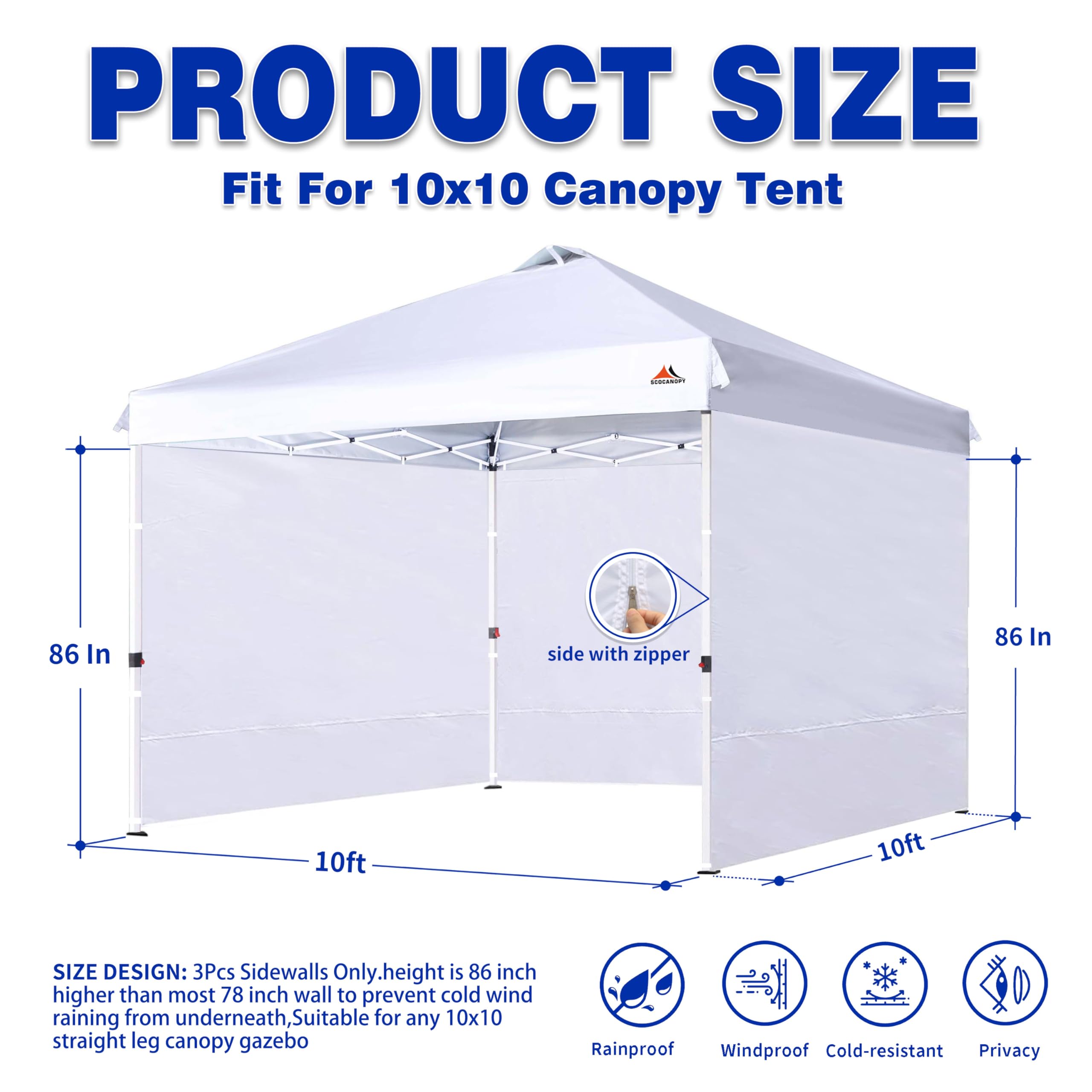 SCOCANOPY fabric close-up showing 300D texture and waterproof PU lining benefit