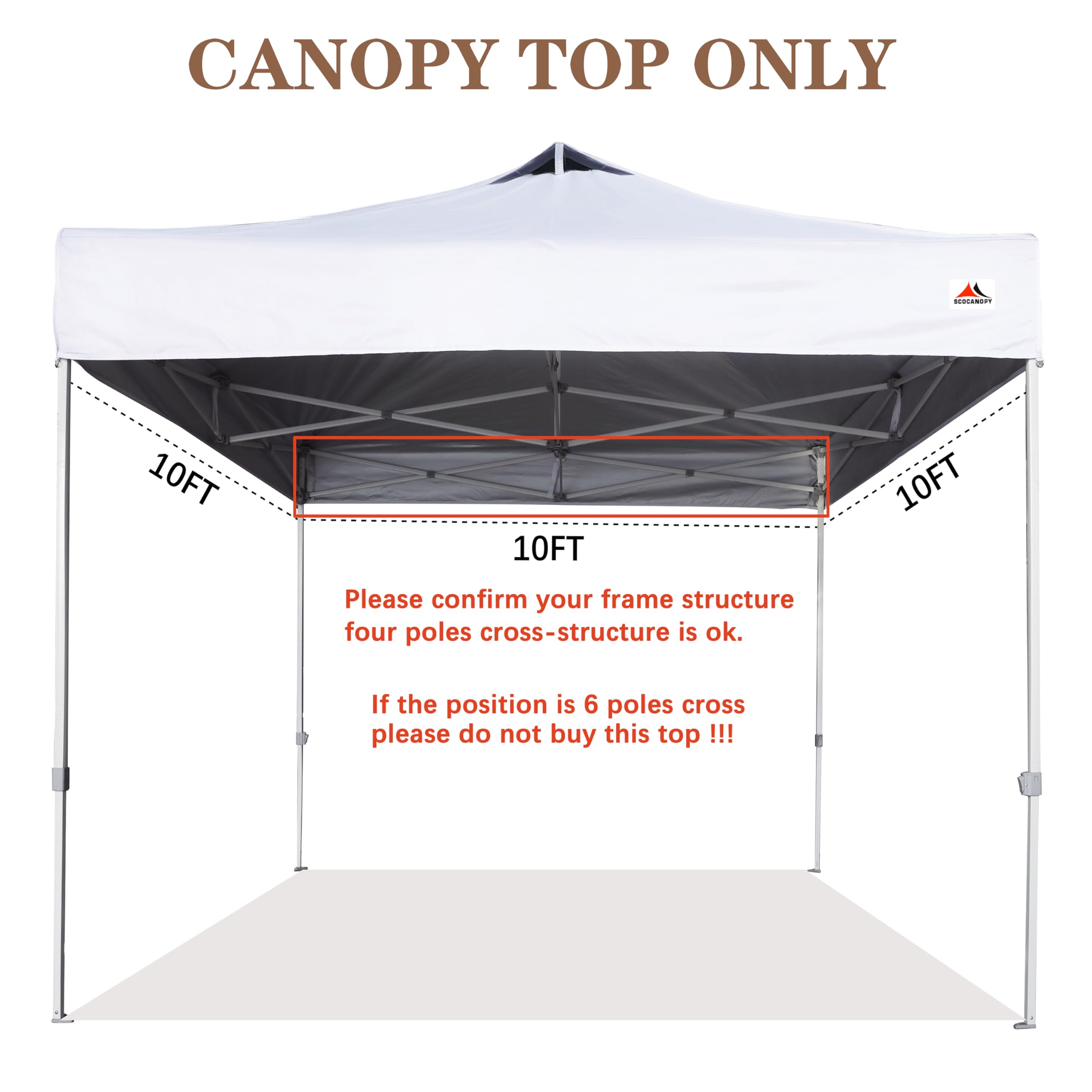 SCOCANOPY corner D-ring and velcro strap for secure tie-downs