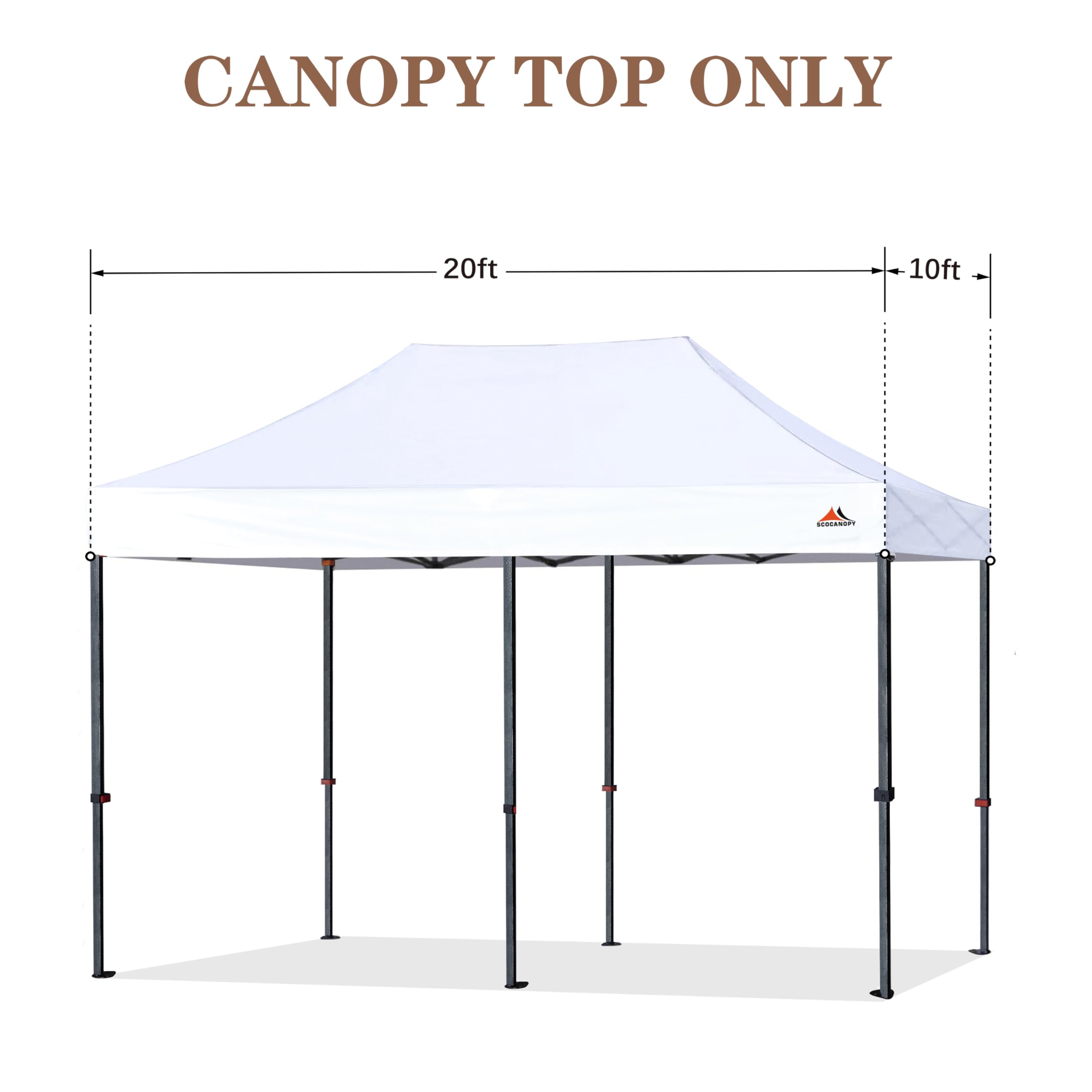 SCOCANOPY corner with metal D-ring detail for secure guy rope anchoring and stability