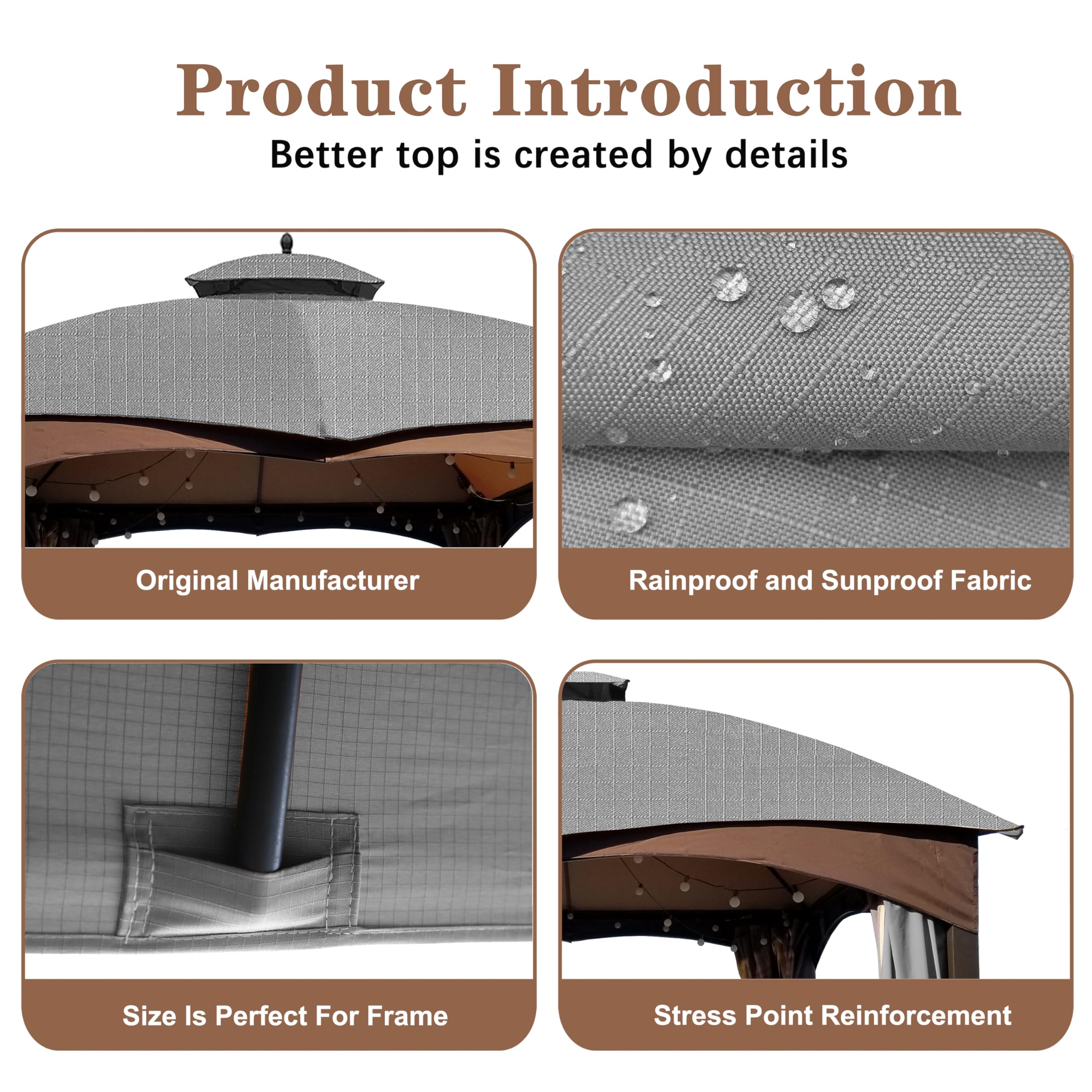 SCOCANOPY reinforced seam and fastener detail for long-lasting hold