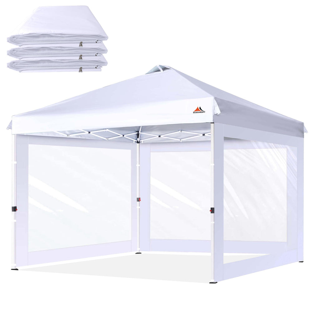SCOCANOPY front view assembled sidewall showing protection and visibility