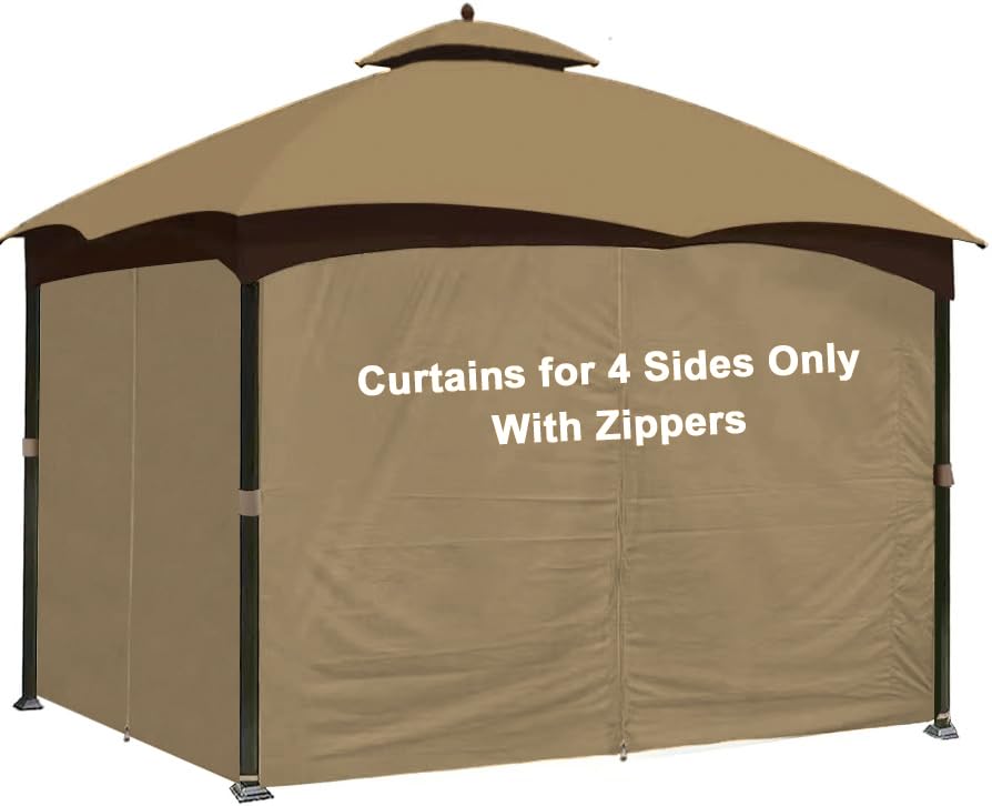 SCOCANOPY beige sidewalls front view showing full privacy benefit