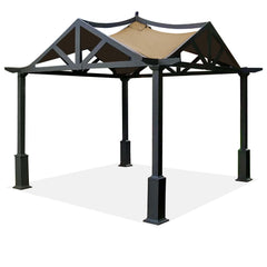 SCOCANOPY beige front view of replacement gazebo top providing refreshed shade