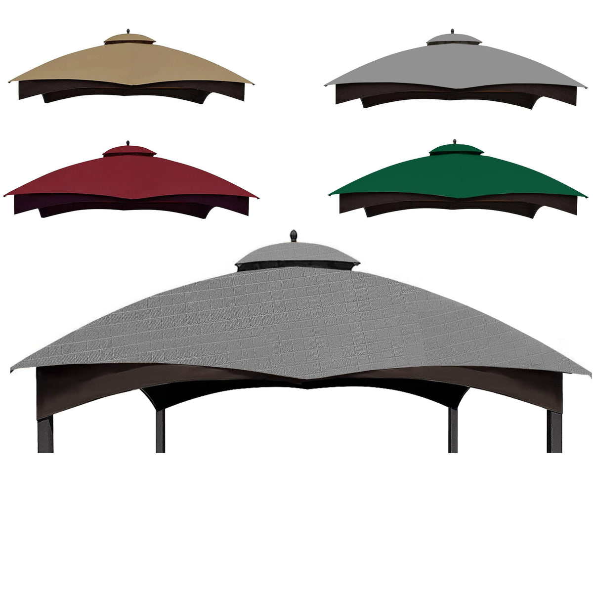 SCOCANOPY front view on gazebo showing precise fit and curb appeal