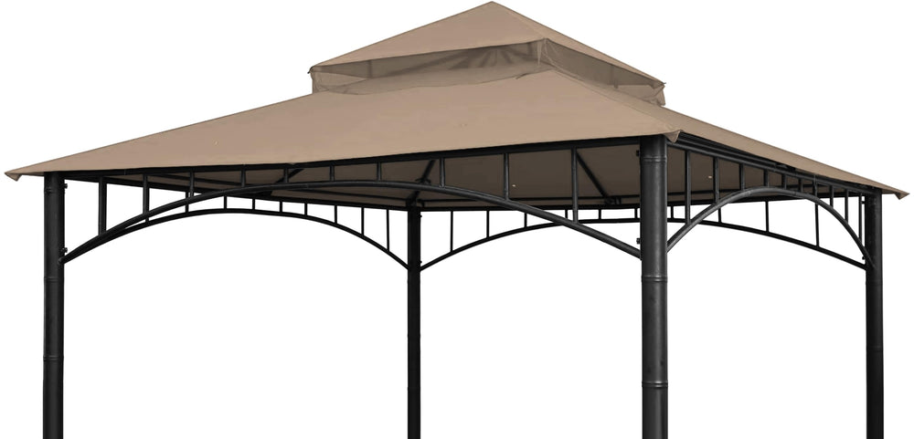 SCOCANOPY front view of new khaki 10x10 cover showing clean fit and shade