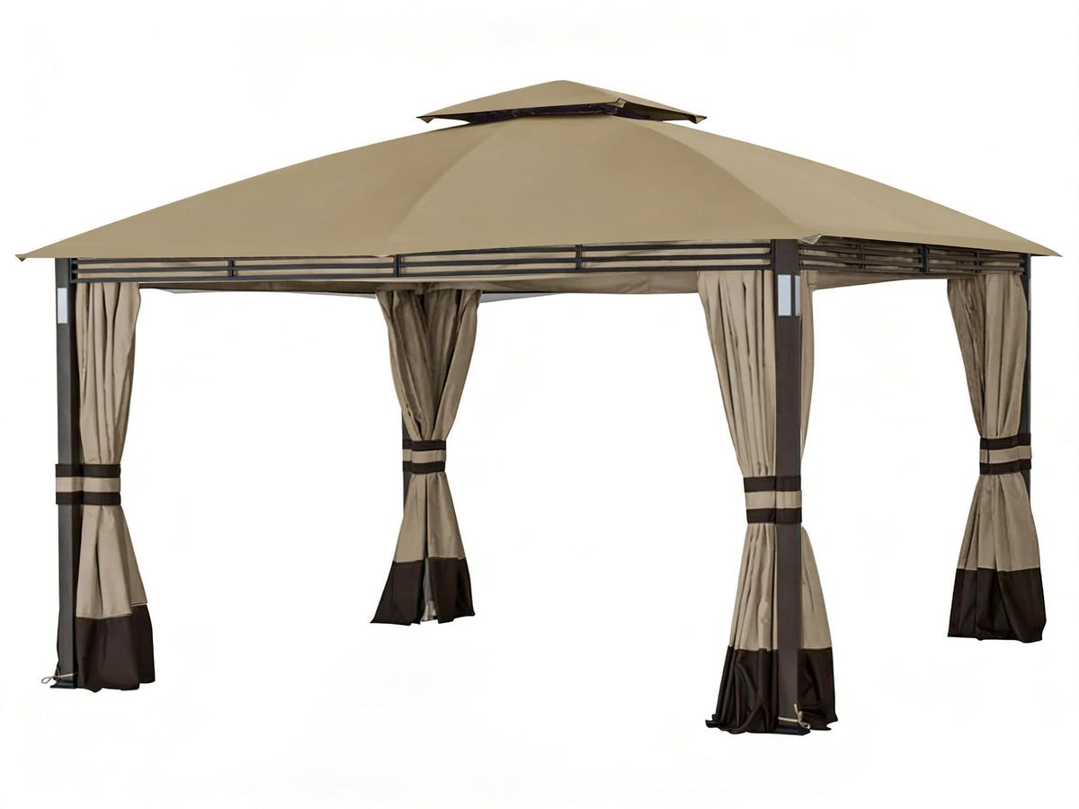 SCOCANOPY front view of replacement canopy top showing fit and color, restores gazebo appearance