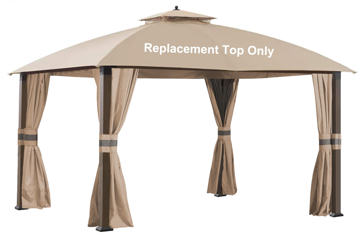 SCOCANOPY front view of replacement top showing neat fit and clean light beige finish
