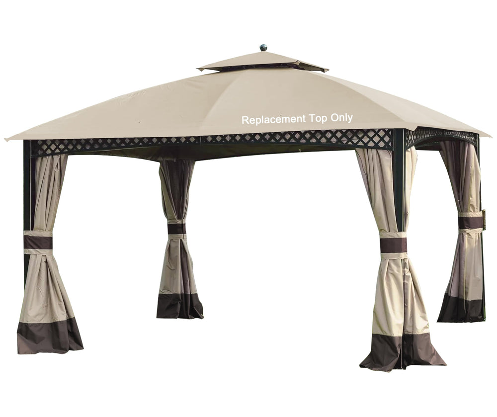 SCOCANOPY front view of light beige replacement top showing fit and clean finish