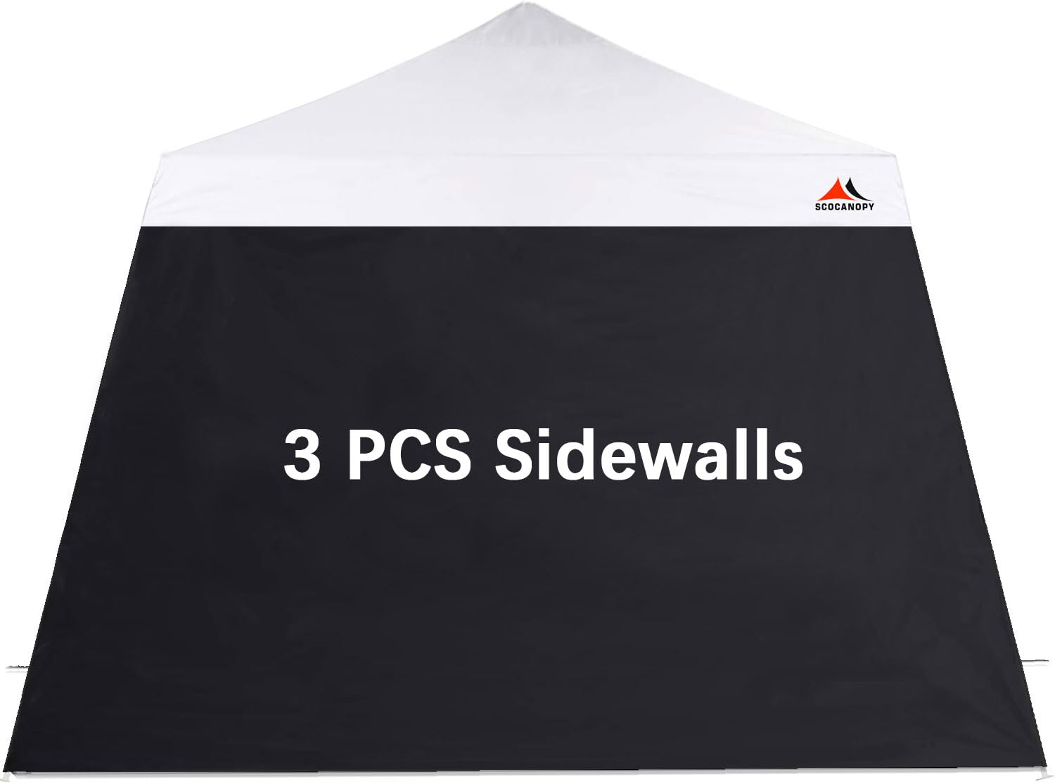 SCOCANOPY front view of black sidewall installed showing clean coverage and privacy