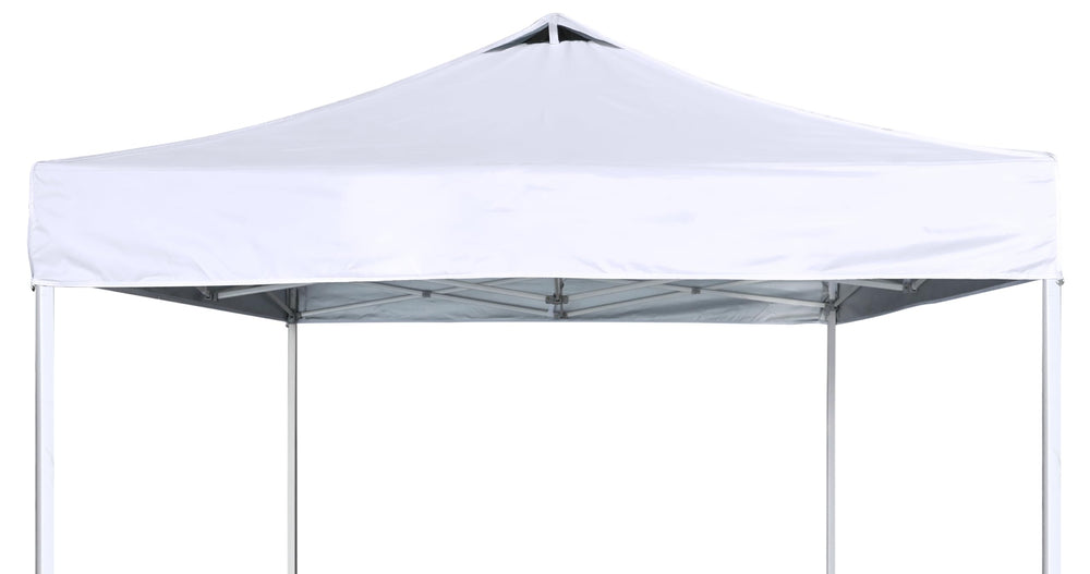 SCOCANOPY front view of white 10x10 top showing clean profile and protection