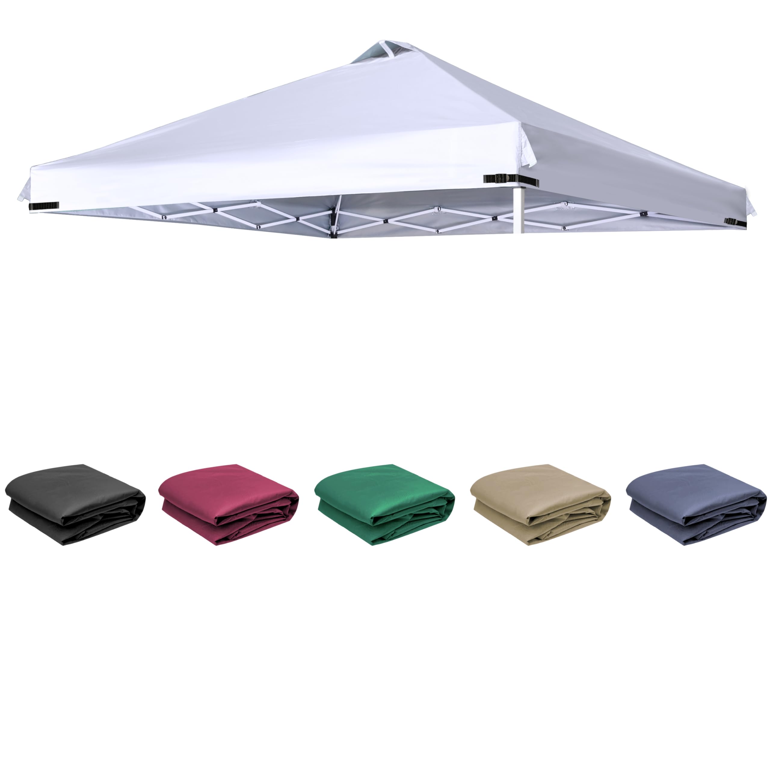 SCOCANOPY front view of white 12x12 replacement top showing full coverage and clean lines