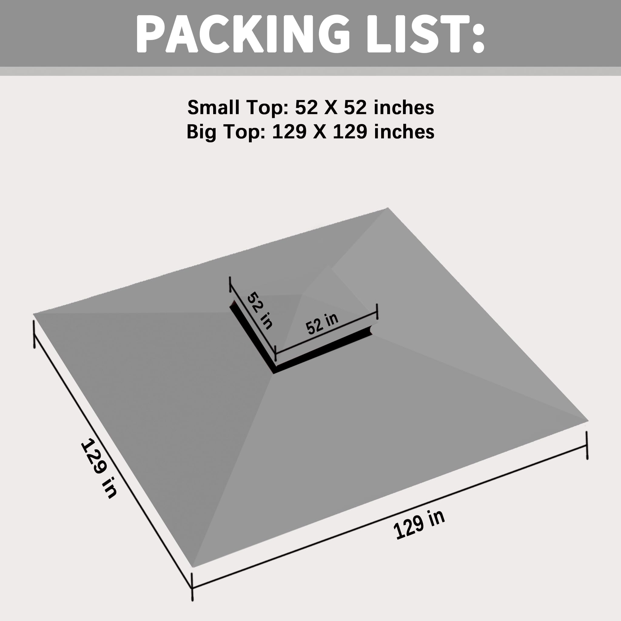 SCOCANOPY size comparison showing 10x10 coverage to confirm scale