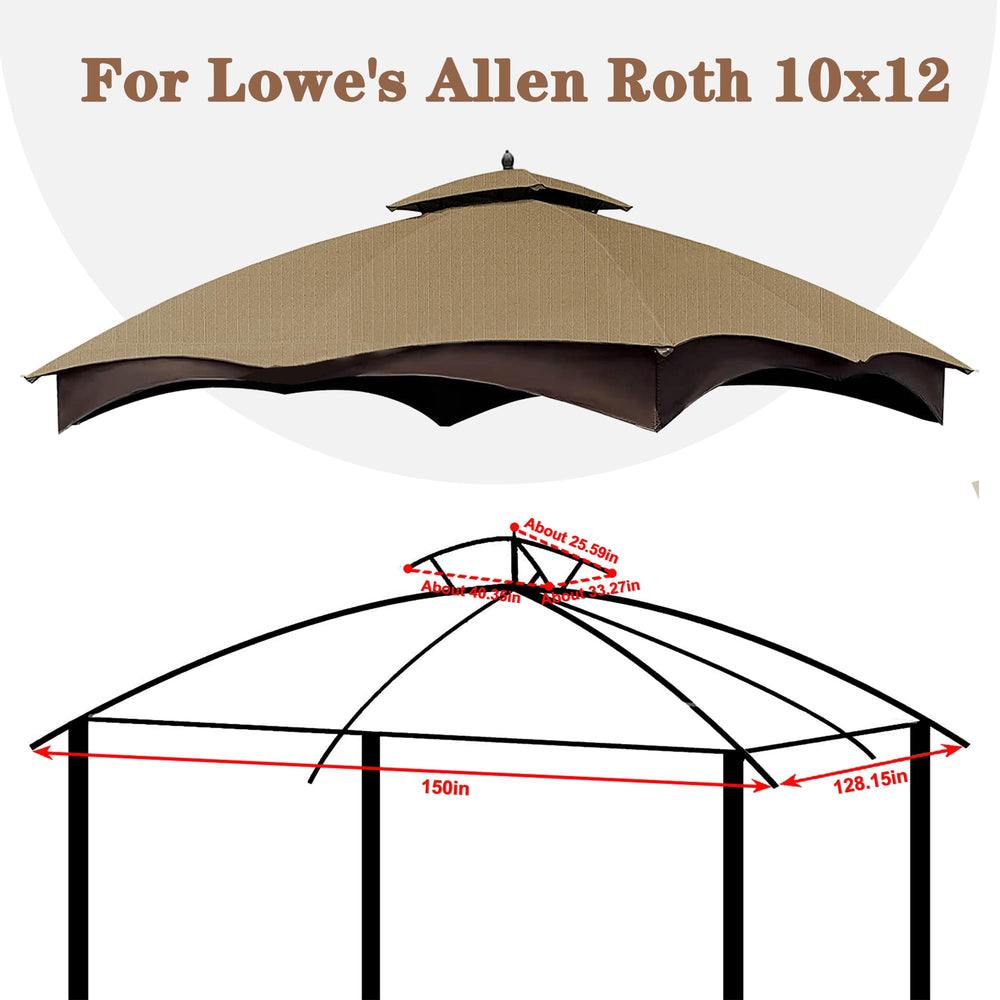 SCOCANOPY replacement installed on Allen Roth 10x12 gazebo for quick weather protection