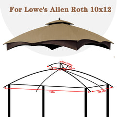 SCOCANOPY replacement installed on Allen Roth 10x12 gazebo for quick weather protection