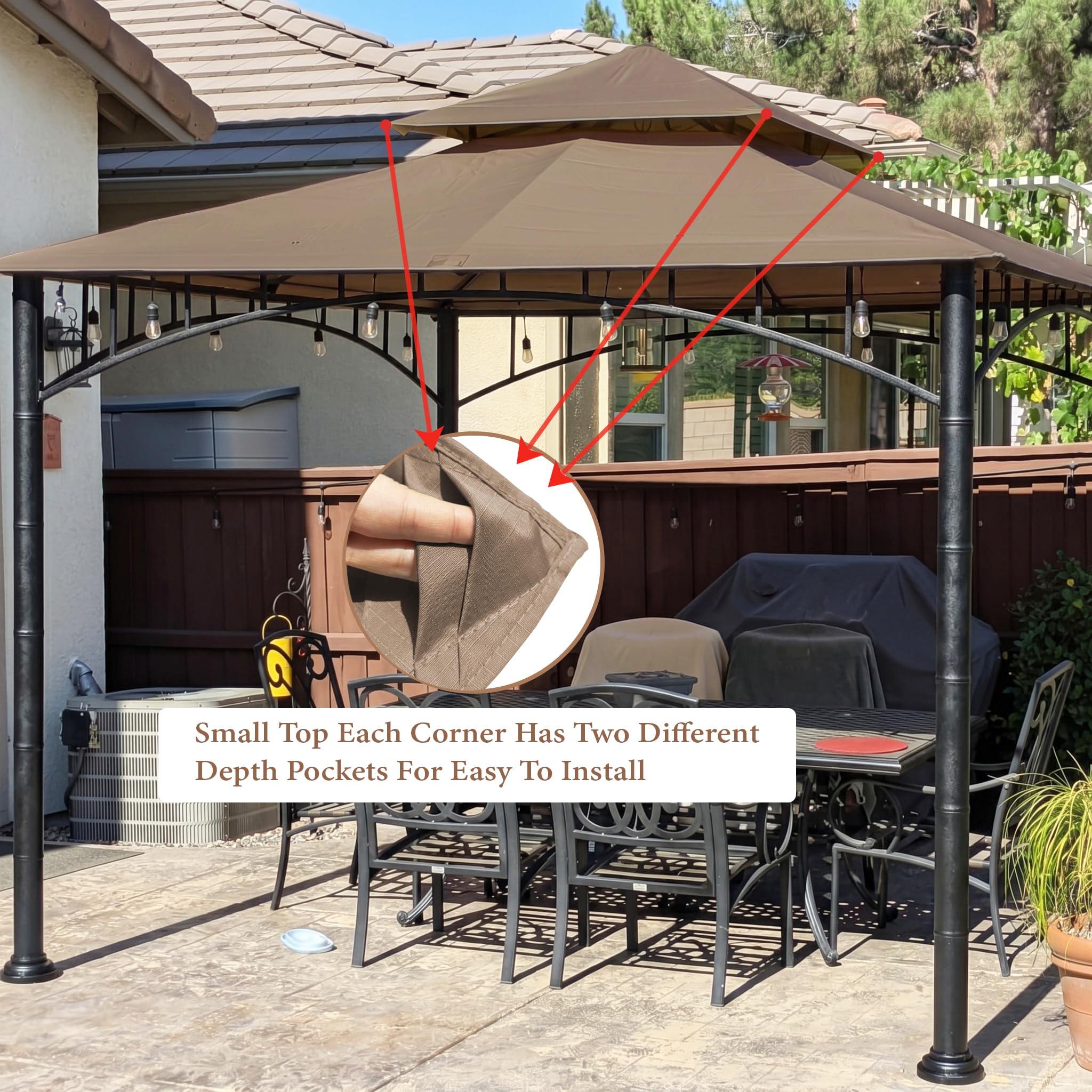 SCOCANOPY canopy installed on a Madaga frame restoring outdoor shade